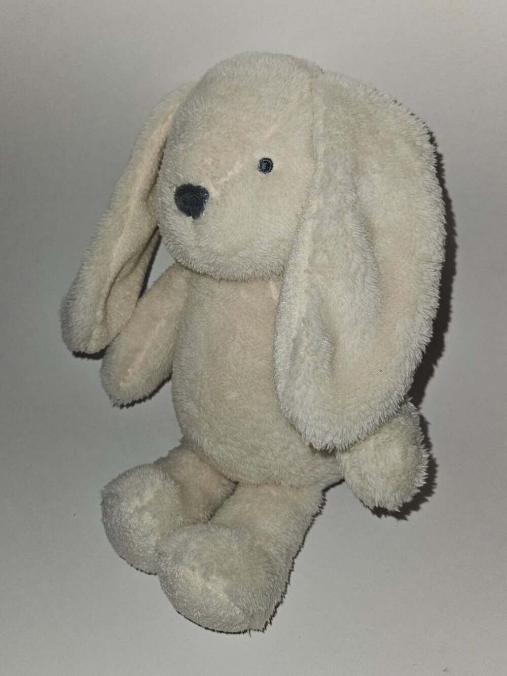 Cloud Island White Bunny Rabbit Plush Gray Nose Sewn Eyes
